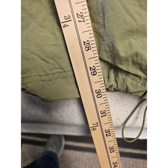 Love Tree Olive Green Parachute Pants Elastic Waist Drawstring Ankle Size Large - Picture 2 of 6